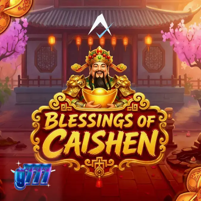 Blessings of Caishen স্লটের মাল্টিপ্লায়ার ওয়াইল্ড এবং চীনা থিমযুক্ত গ্রাফিক্সের দৃশ্য